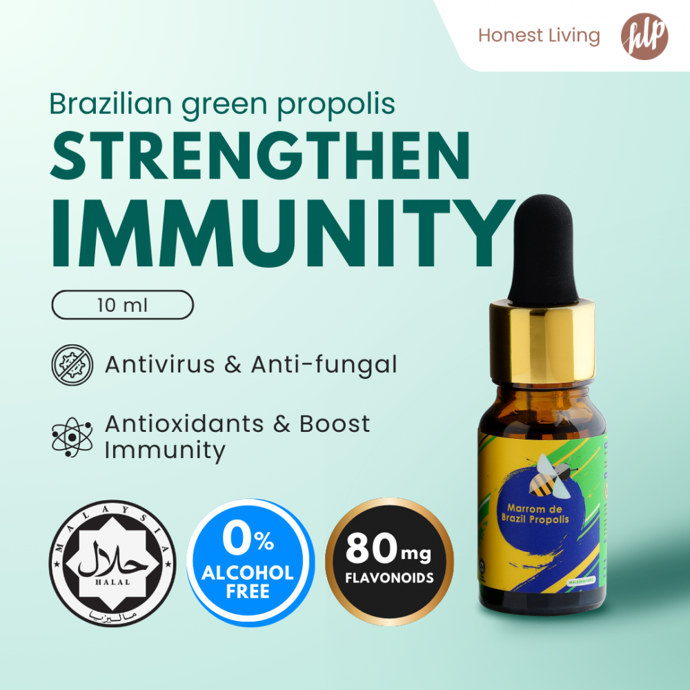 Marrom de Brazil Propolis Brazilian Green 10ml | Immune Support Cough Cold Flu Wound Heal (EXP: 9 Nov 2027)